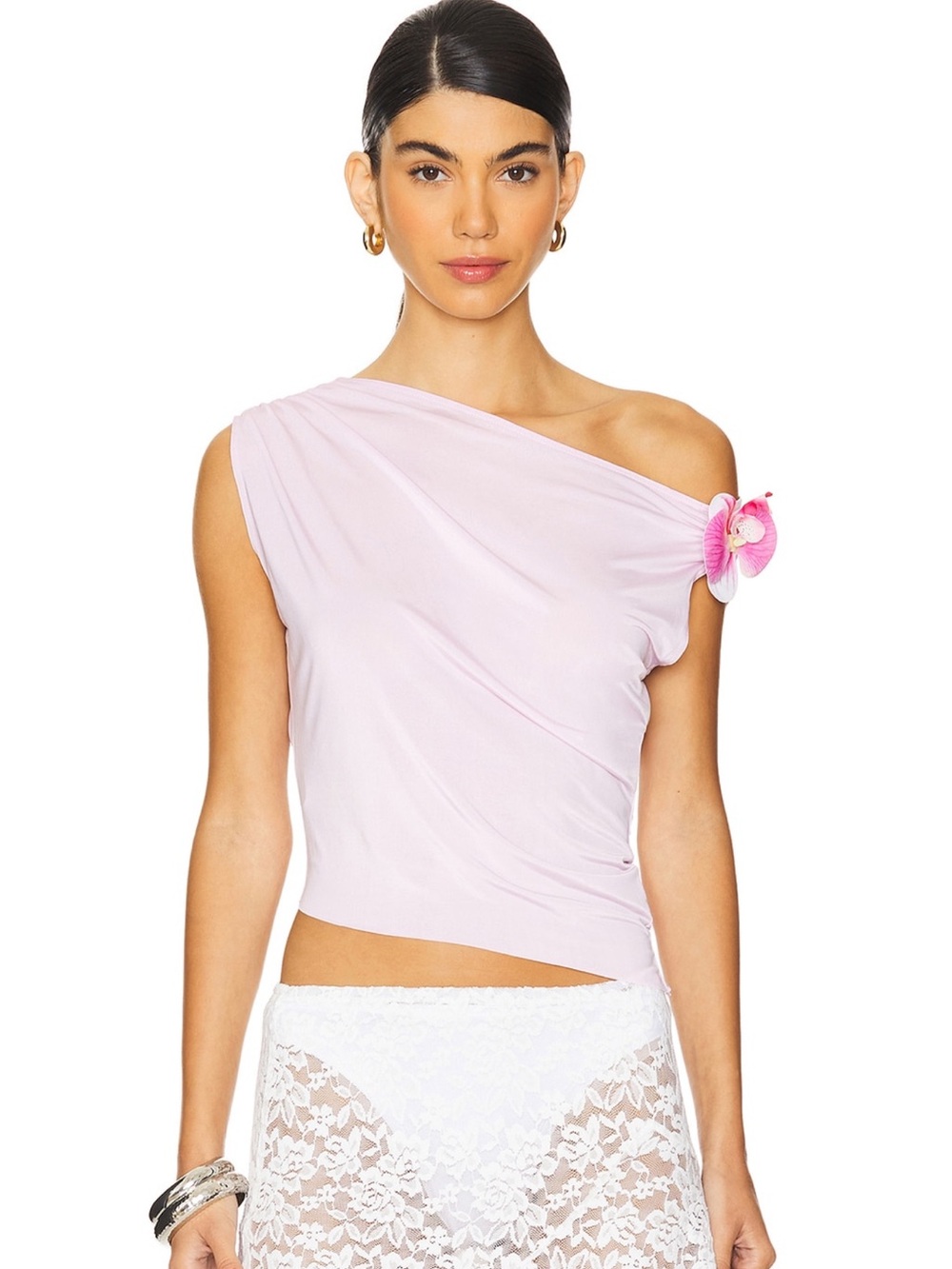 Jaded London DARE TO DRAPE TOP IN PINK FLOWER